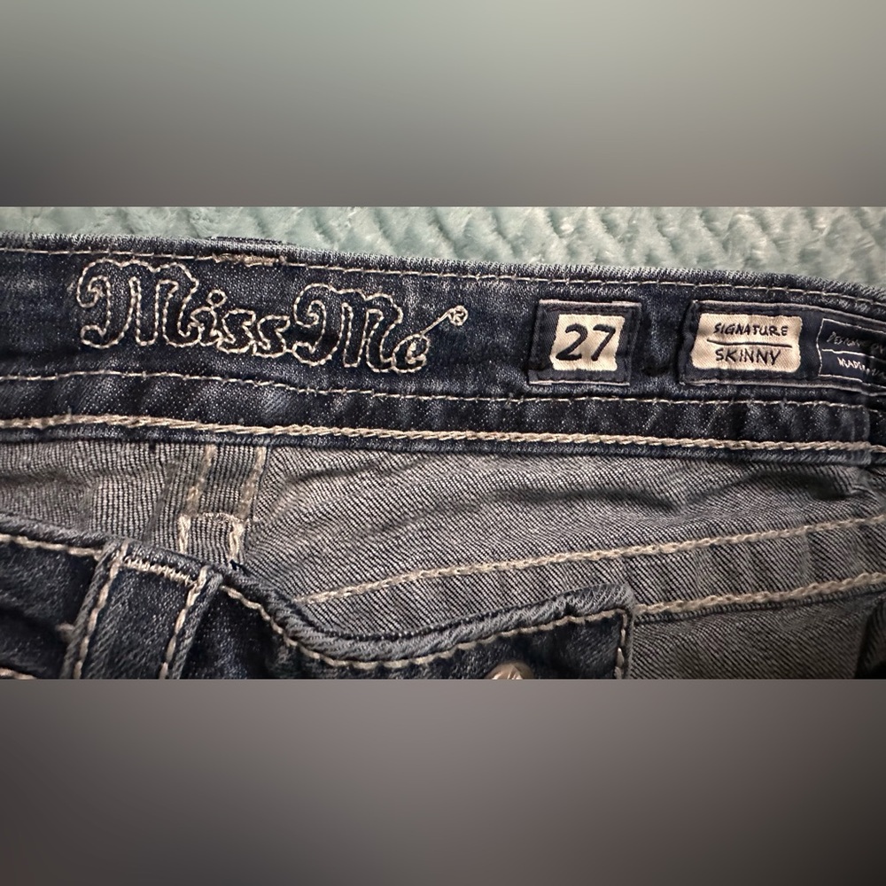 Miss Me Womens Distressed Denim Skinny Jeans - Picture 7 of 12